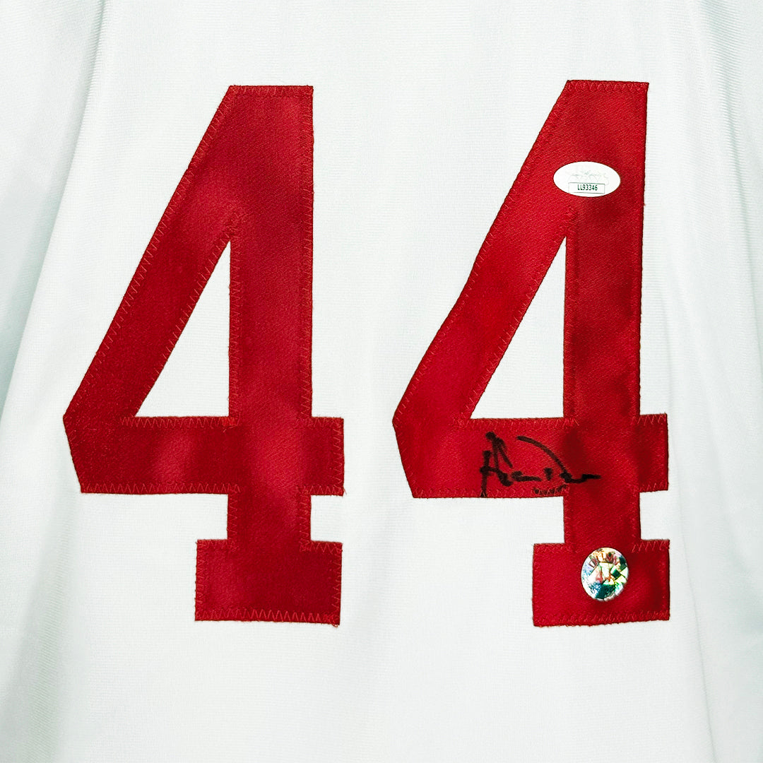 Adam Dunn Signed Cincinnati White Baseball Jersey (JSA)