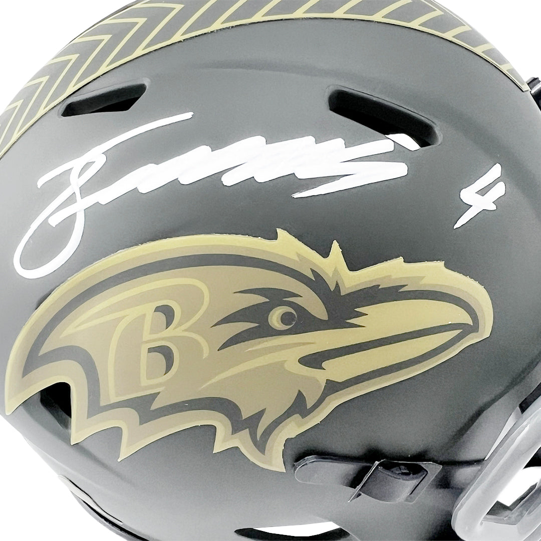 Zay Flowers Signed Baltimore Ravens Salute 2025 Mini Football Helmet (Beckett)