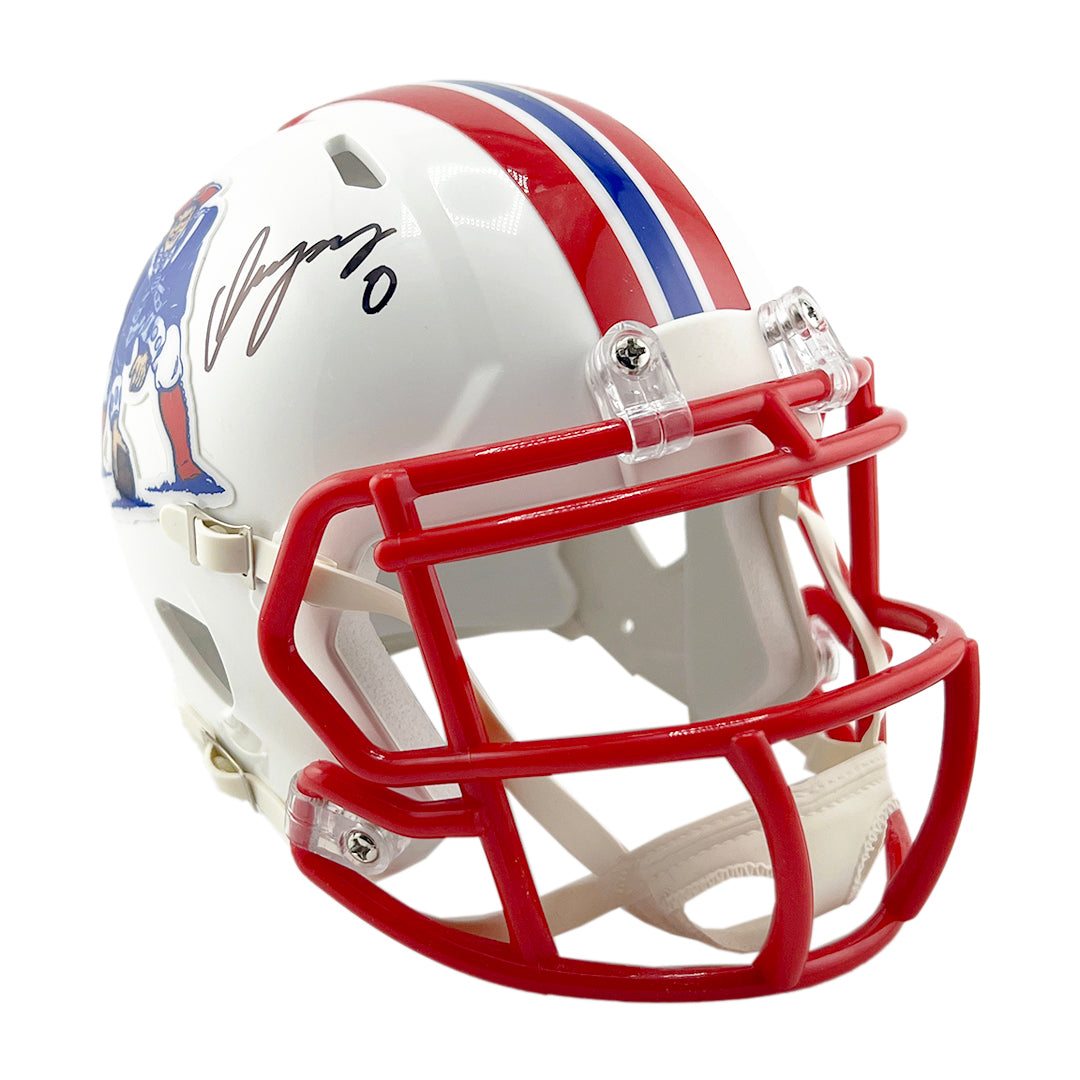 Christian Gonzalez Signed New England Patriots Throwback 90-92 Speed Mini Football Helmet (Beckett)
