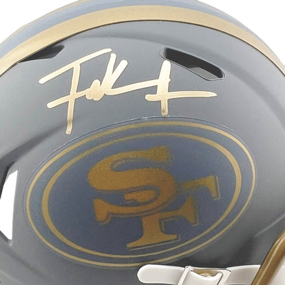 Frank Gore Signed Gold Ink San Francisco 49ers Slate Alternate Speed Mini Football Helmet (Beckett)