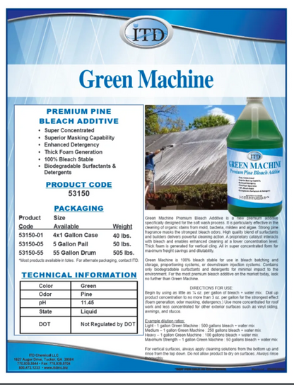 Green Machine – Premium Pine Bleach Additive 1 Gallon