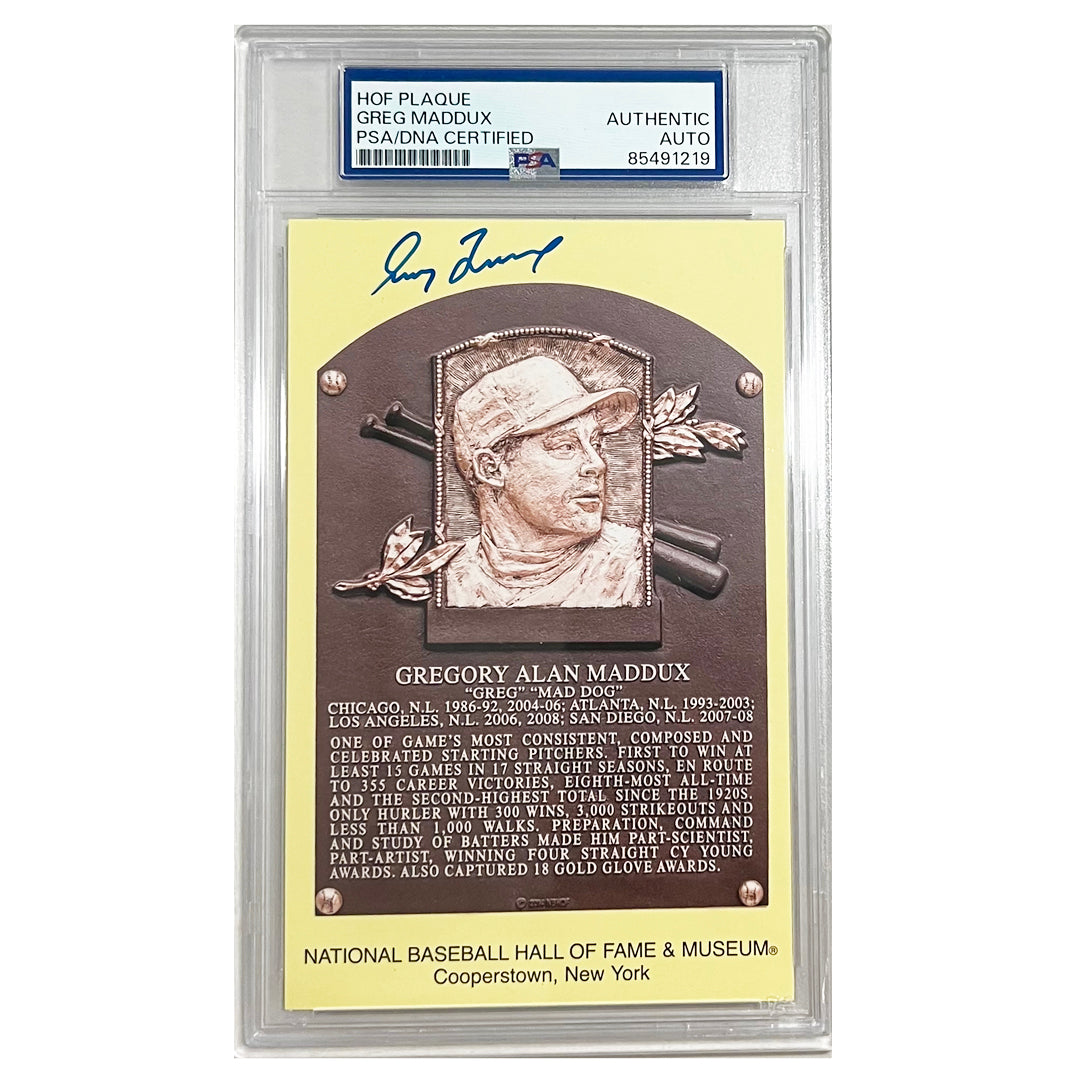 Greg Maddux Signed & Encapsulated HOF Plaque (PSA)
