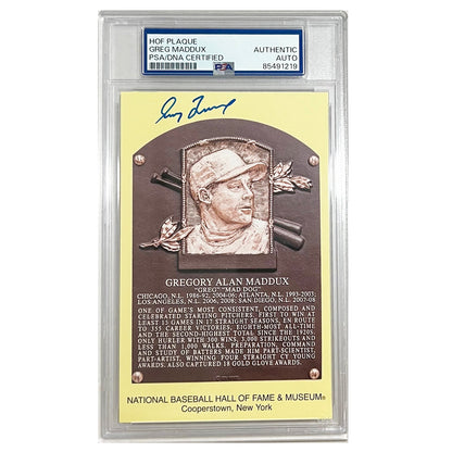 Greg Maddux Signed & Encapsulated HOF Plaque (PSA)