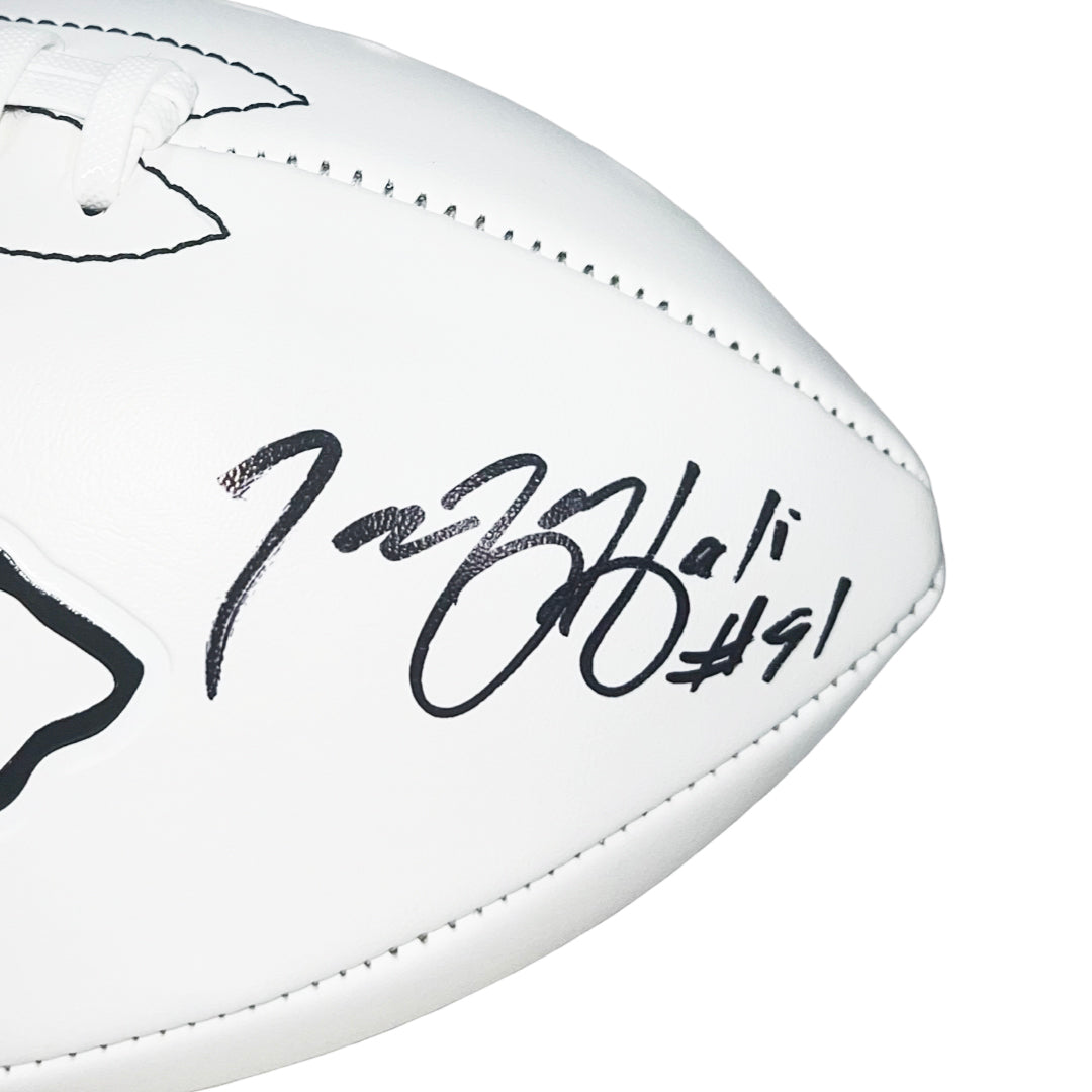 Tamba Hali Signed Kansas City Chiefs Official NFL Team Logo Football (JSA)