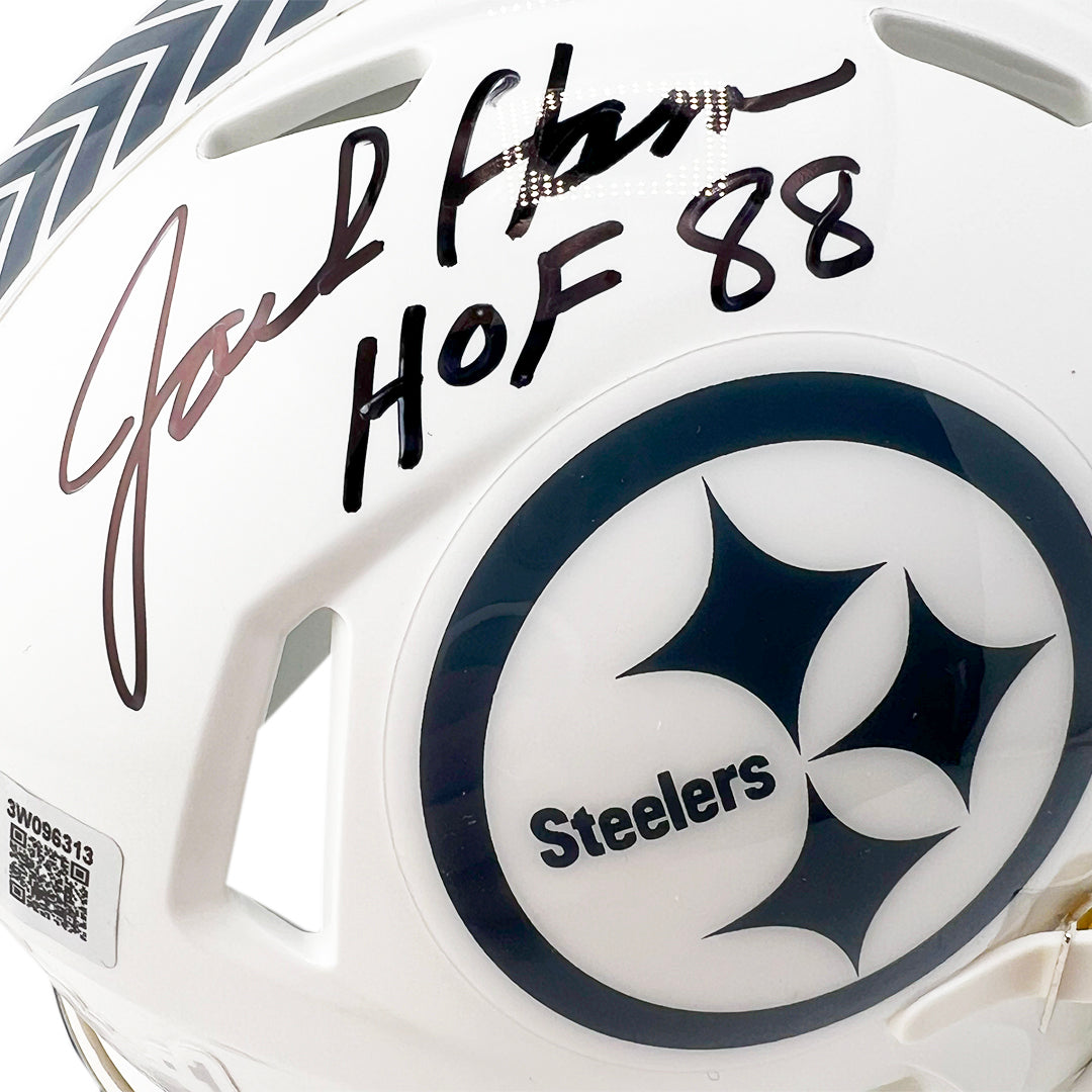 Jack Ham Signed HOF 88 Inscription Pittsburgh Steelers Salute to Service 2024 Mini Football Helmet (Beckett)