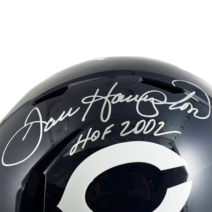 Dan Hampton Signed HOF 2002 Inscription Chicago Bears 60's Classic Speed Full-Size Replica Football Helmet (JSA)