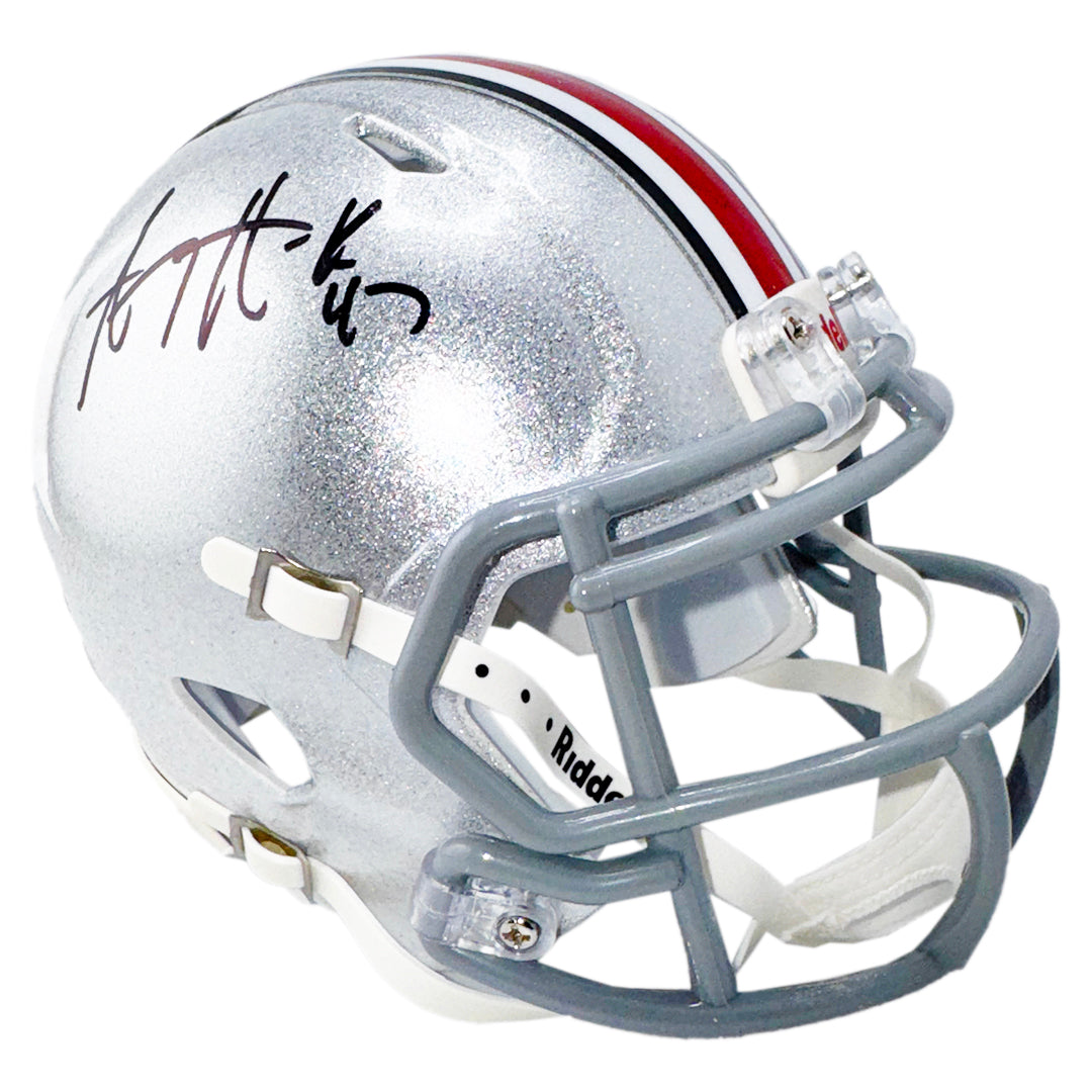 A.J. Hawk Signed Ohio State Buckeyes Speed Mini Football Helmet (Beckett)