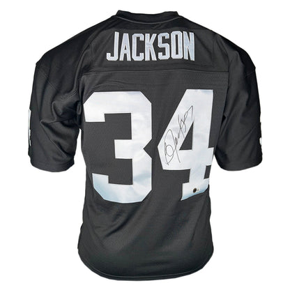 Bo Jackson Signed Authentic Los Angeles Raiders Black Football Jersey (Beckett)