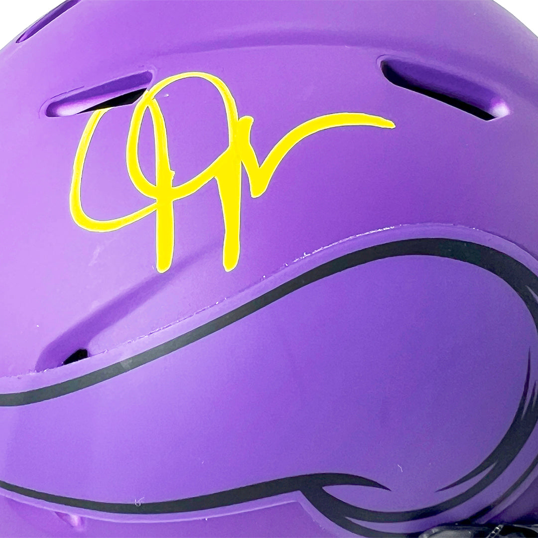 Justin Jefferson Signed Minnesota Vikings Rave Mini Football Helmet (Beckett)