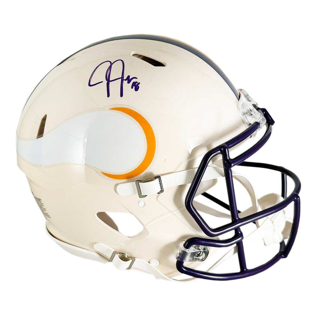 Justin Jefferson Signed Minnesota Vikings Authentic Retro Speed Full-Size Football Helmet (Beckett)