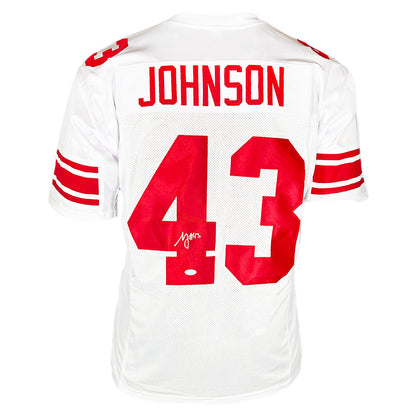 Michael Johnson Signed New York White Football Jersey (JSA)