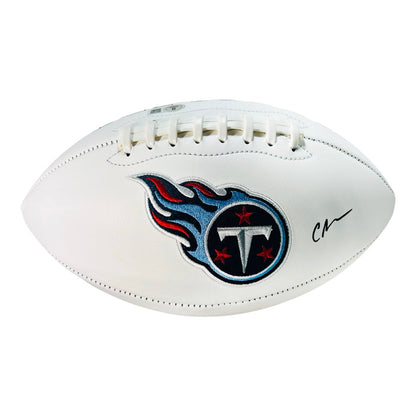 Chris Johnson Signed Tennessee Titans Official NFL Team Logo Football (Beckett)