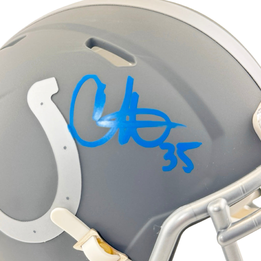 Chris Lammons Signed Indianapolis Colts Slate Alternate Speed Mini Football Helmet (Beckett)