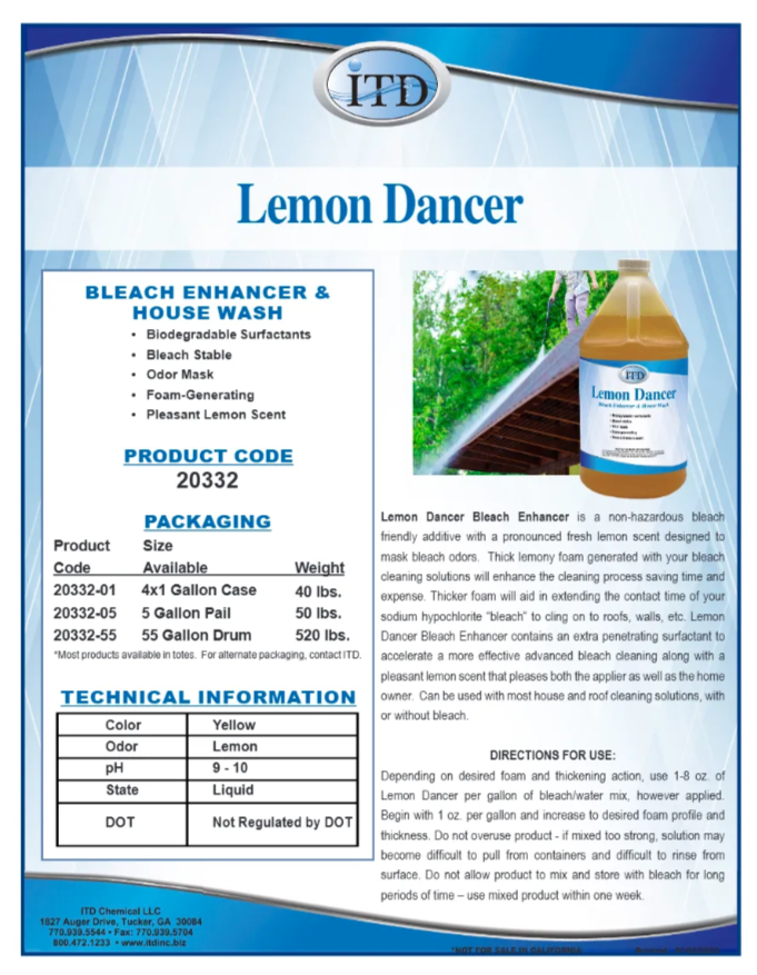 Lemon Dancer – Bleach Enhancer & House Wash 20332 5G