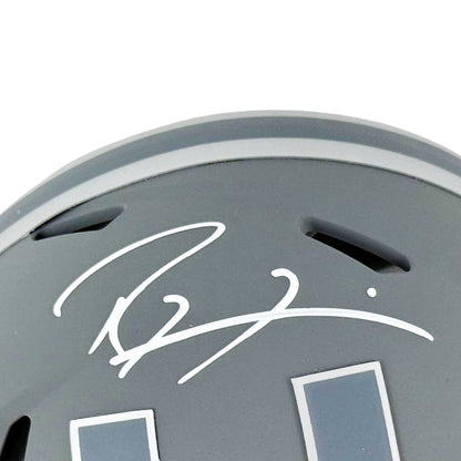 Ray Lewis Signed Miami Hurricanes Slate Alternate Speed Mini Football Helmet (Beckett)