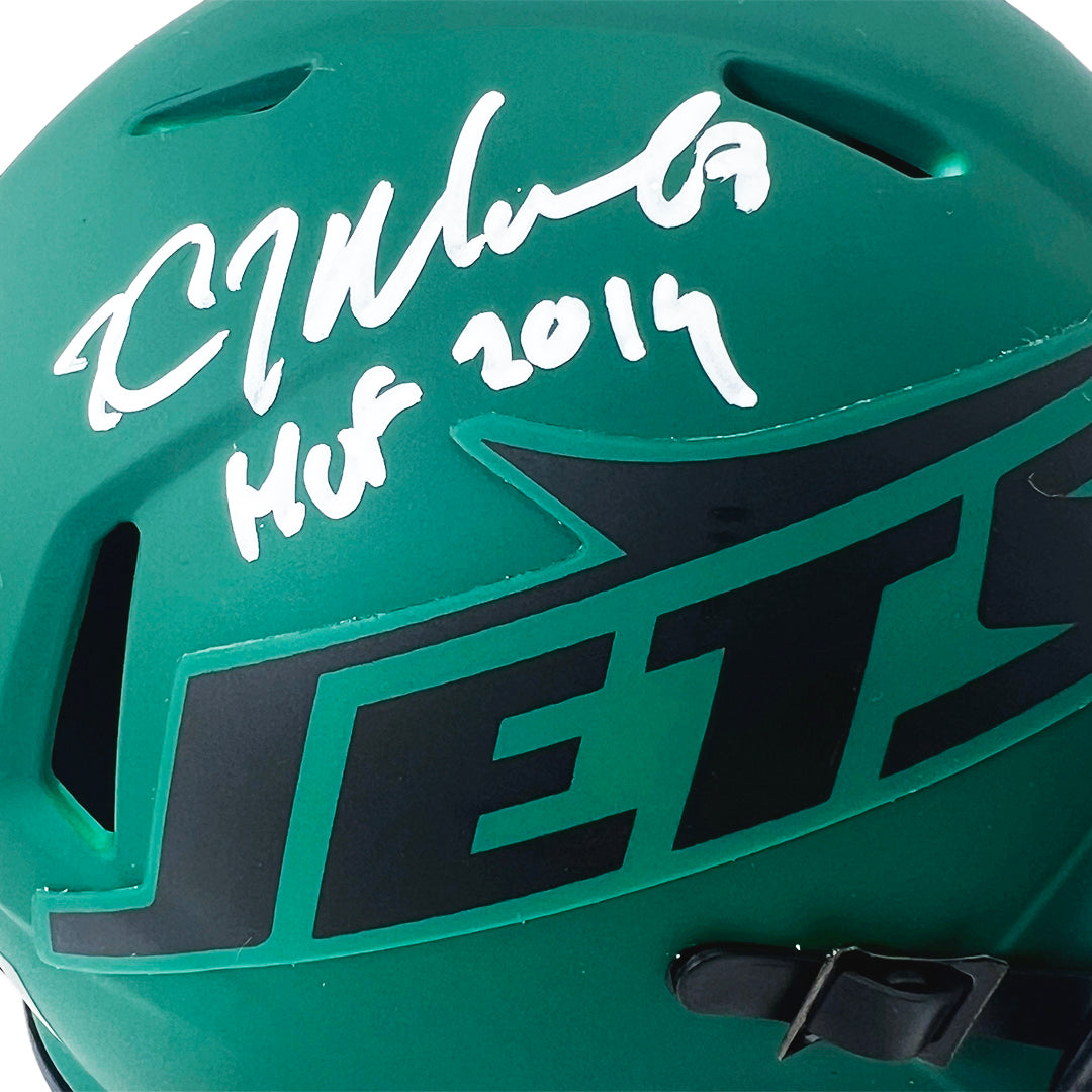 Kevin Mawae Signed HOF 2019 Inscription New York Jets Rave Mini Football Helmet (Beckett)