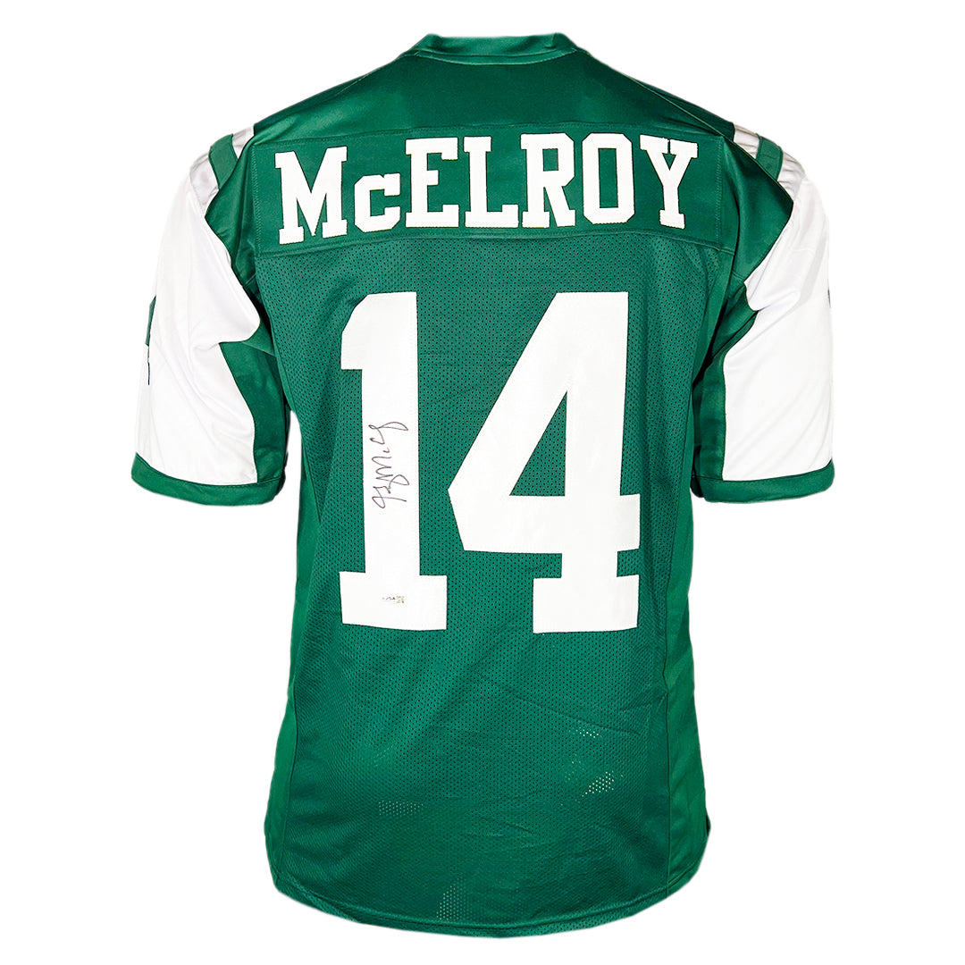 Greg McElroy Signed New York Green Football Jersey (JSA)