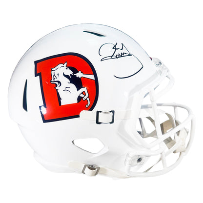 Karl Mecklenburg Signed Denver Broncos Alt 2023 Speed Full-Size Replica Football Helmet (JSA)