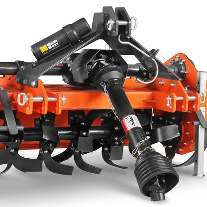 60 in Rotary Tiller,  3 Point Hitch Cat.1 & 2,  Gear Drive,  PTO Shaft Included with Slip Clutch,  30-60 HP,  MRT60