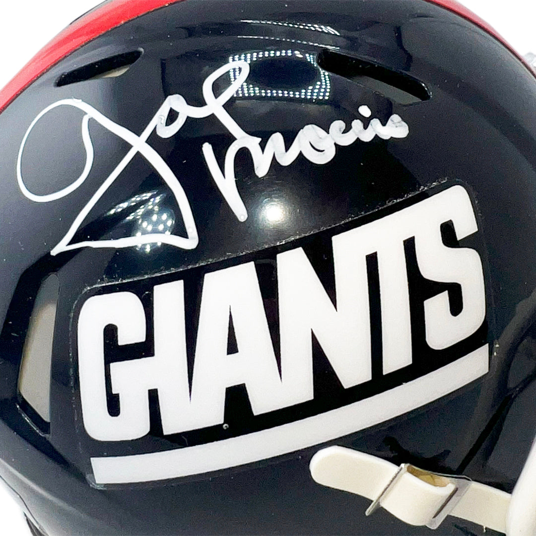 Joe Morris Signed New York Giants Throwback 80-99 Speed Mini Football Helmet (Beckett)