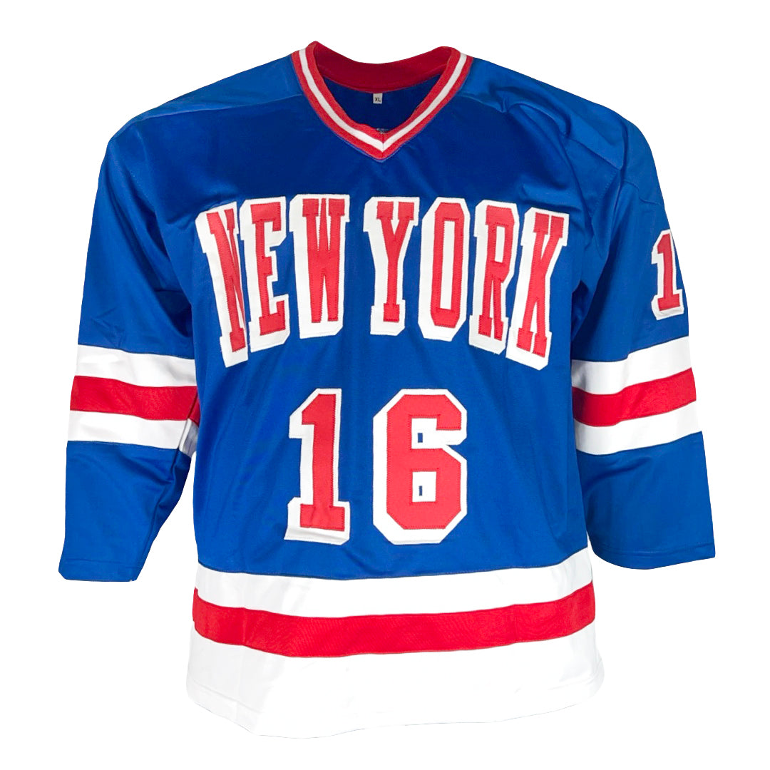 Brian Noonan Signed 94 Cup - GM 7 GWG Inscription New York Blue Hockey Jersey (Beckett)