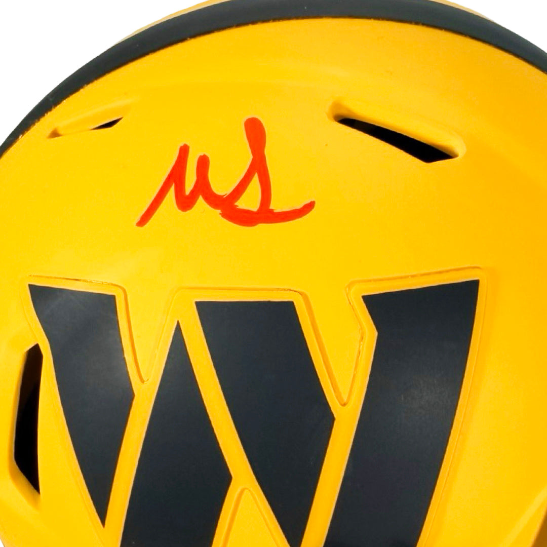 Mike Sainristil Signed Washington Commanders Rave Mini Football Helmet (Beckett)