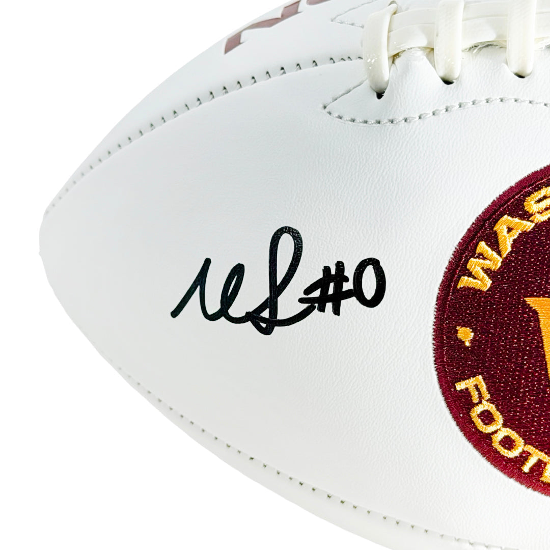 Mike Sainristil Signed Washington Commanders Official NFL Team Logo White Football (Beckett)