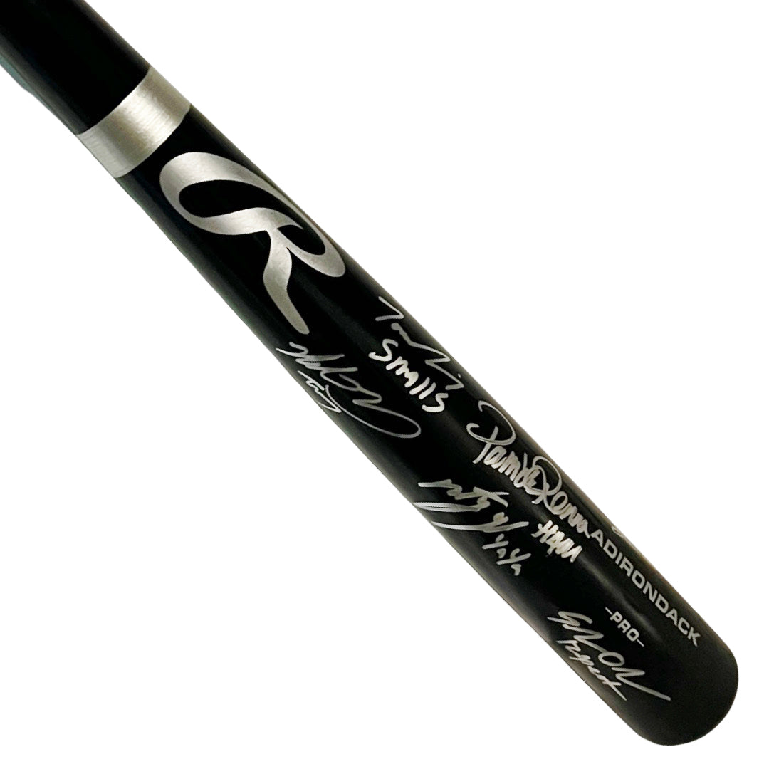 Sandlot Movie Cast 8 Signature With Patrick Renna Signed Rawlings Black Baseball Bat (Beckett)