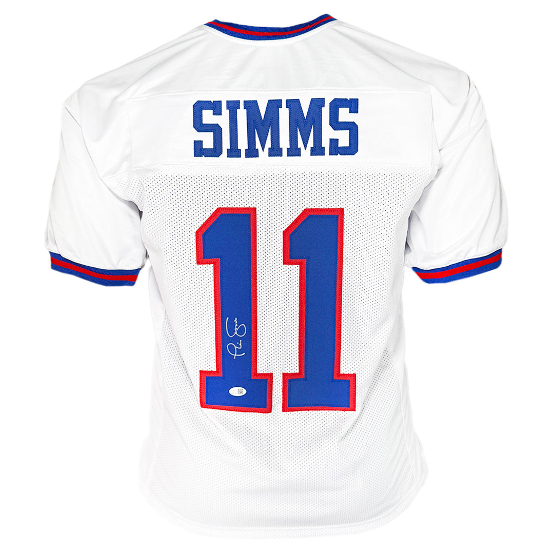 Phil Simms Signed New York White Football Jersey (JSA)