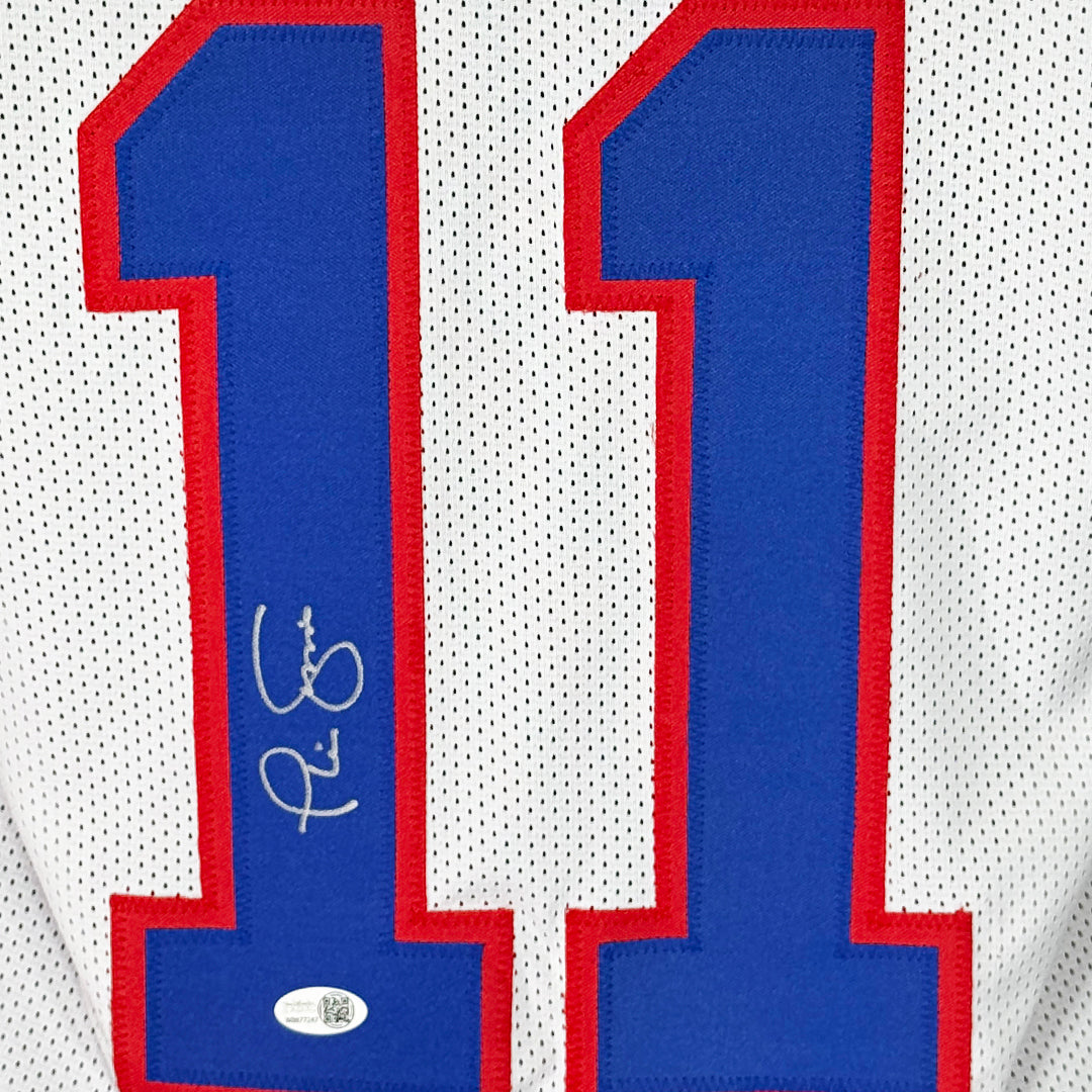 Phil Simms Signed New York White Football Jersey (JSA)