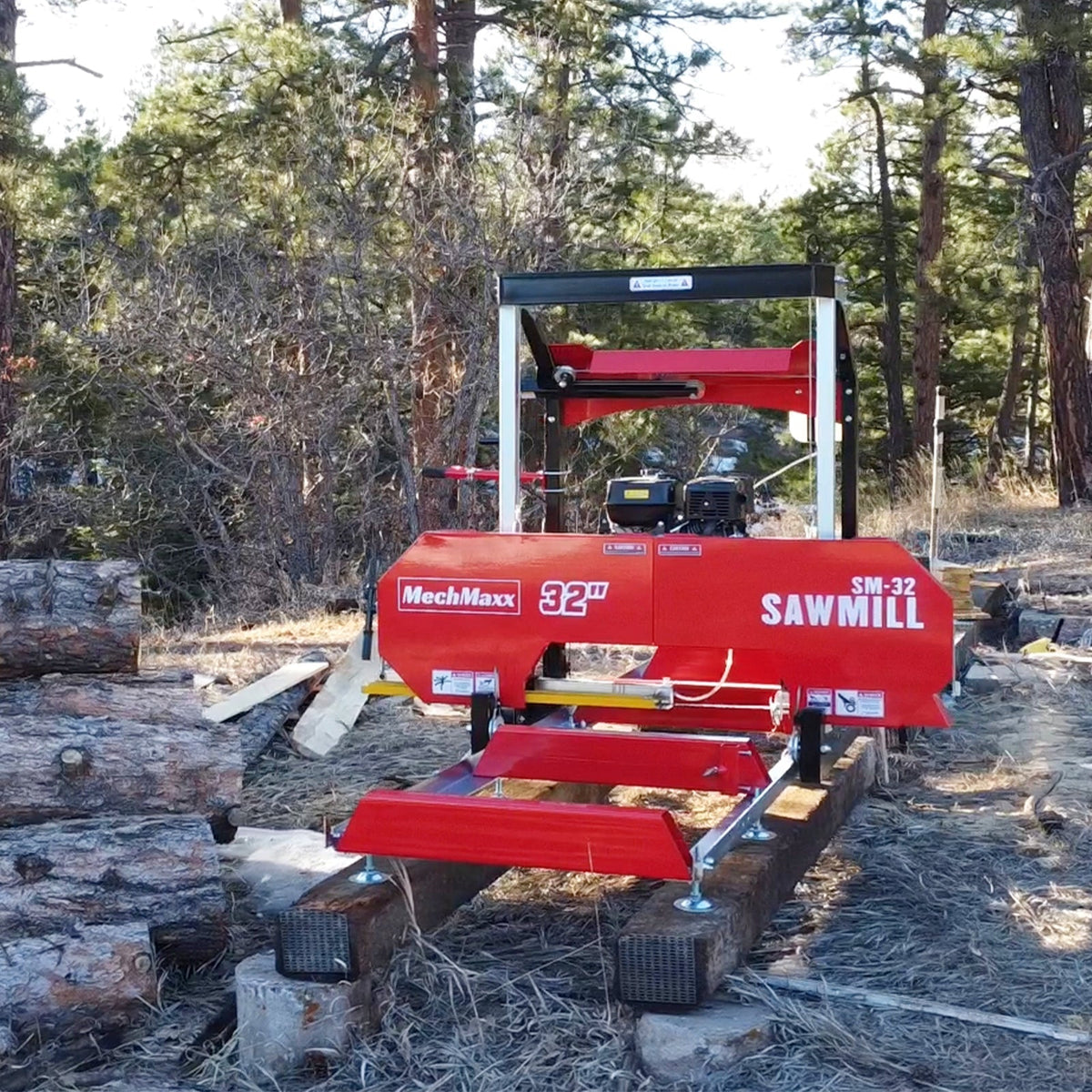 32" Portable Sawmill & 34 Ton Kinetic Log Splitter Bundle