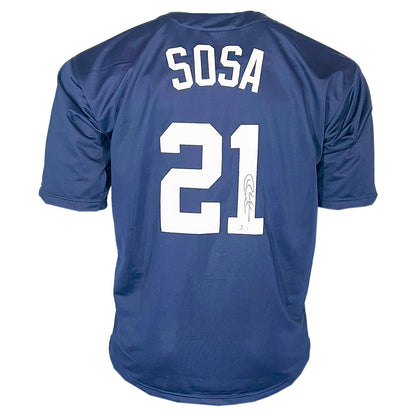 Sammy Sosa Signed Chicago Navy Baseball Jersey (Beckett)