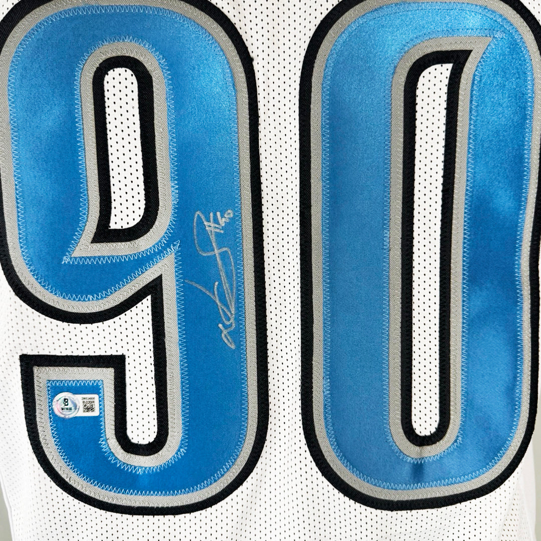 Ndamukong Suh Signed Detroit White Football Jersey (Beckett)