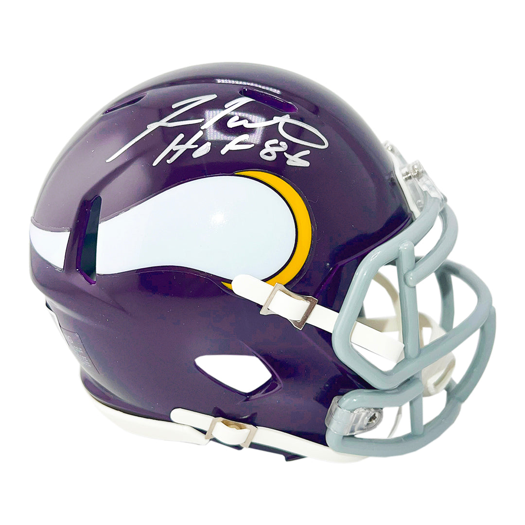 Fran Tarkenton Signed HOF 86 Inscription Minnesota Vikings Throwback 61-79 Speed Mini Football Helmet (Beckett)