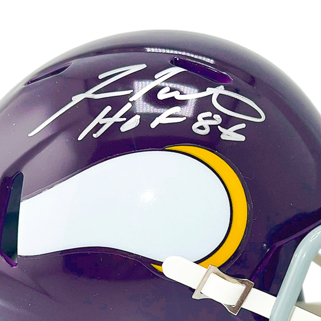 Fran Tarkenton Signed HOF 86 Inscription Minnesota Vikings Throwback 61-79 Speed Mini Football Helmet (Beckett)
