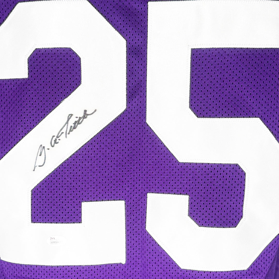 Y.A. Tittle Signed LSU College Purple Football Jersey (JSA)