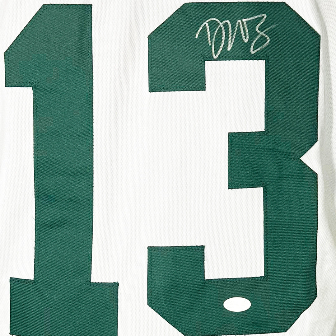 Dontayvion Wicks Signed Green Bay White Football Jersey (JSA)